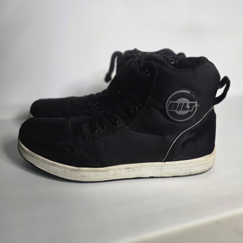 BiLT Dexter Motorcycle Shoes Black High Top Rider Sneakers Men's Size 12
